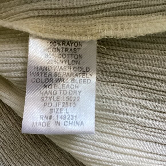 KORI America Gauze and Lace BOHO Cream Shift Dress Tassel Tie Sz L 148F - Picture 9 of 9